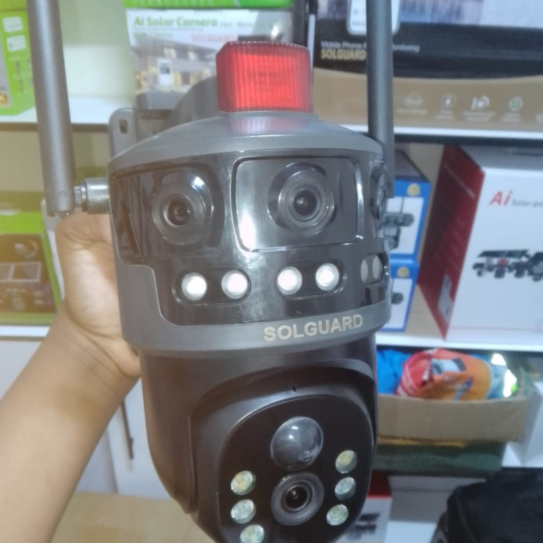 Ai DUAL Lens 4G Solar Security Camera with Siren Alarm