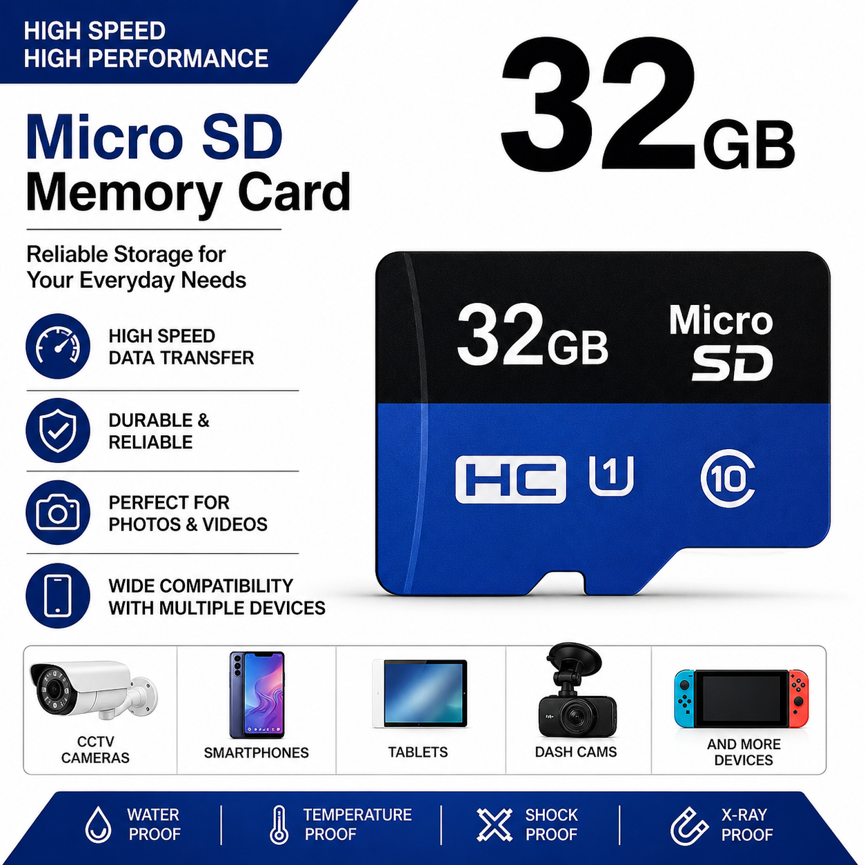 32GB Micro SD Memory Card | High-Speed Class 10 Storage