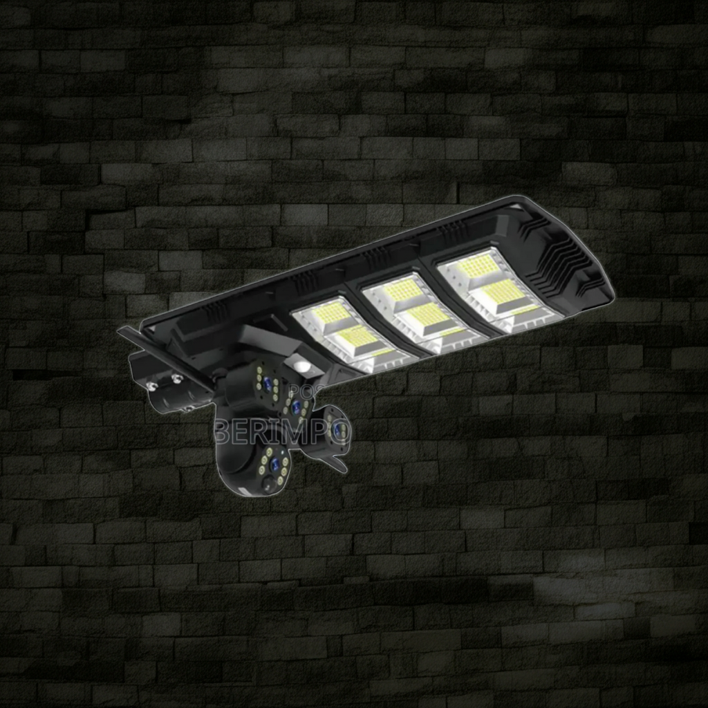 4G Triple Lens Solar Street Light CCTV Camera Kenya | SIM Card Security Floodlight