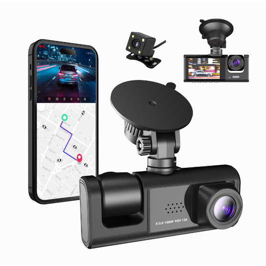 3 Channel Dash Camera – Front, Inside & Rear Recording