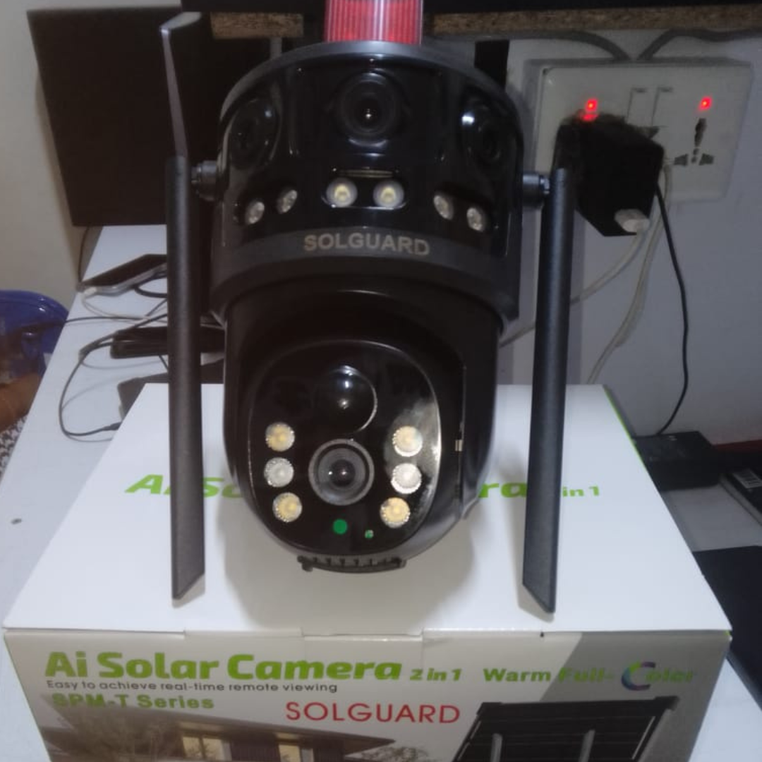 Ai DUAL  Lens 4G Solar Security Camera with Siren Alarm