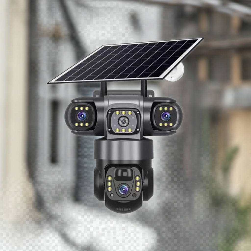 4G Triple-Lens Solar Security Camera – 360° PTZ