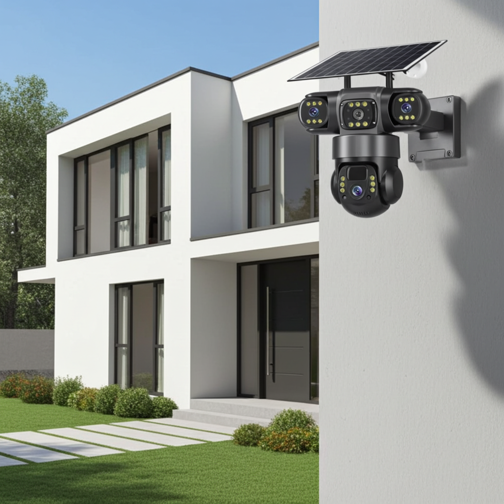 4G Triple-Lens Solar Security Camera – 360° PTZ