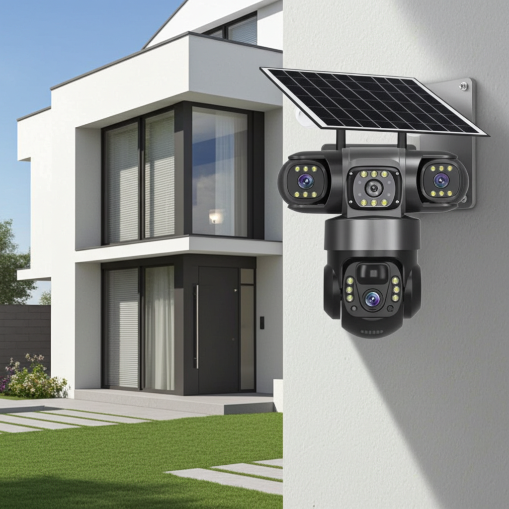 4G Triple-Lens Solar Security Camera – 360° PTZ