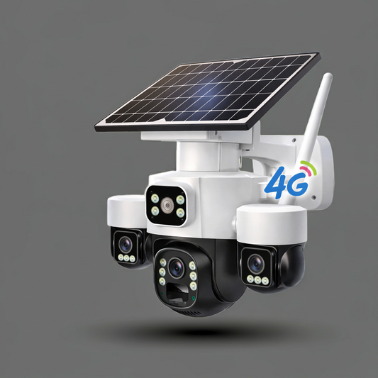 4G Triple Lens Solar 4G Triple Lens Solar Security Camera – No WiFi, 360° Surveillance, Night Vision (Kenya)Security Camera – SIM Card Outdoor CCTV