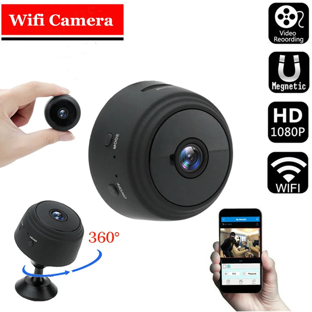 Mini WiFi Camera 1080P – Wireless Security Camera with Night Vision & Motion Detection