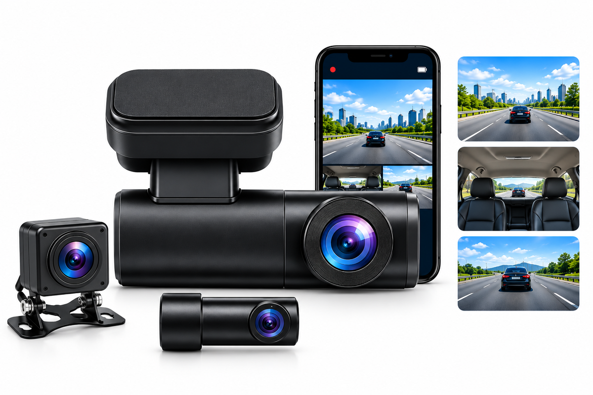 3 Channel Dash Camera – Front, Inside & Rear Recording