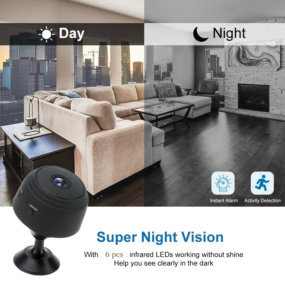 Mini WiFi Camera 1080P – Wireless Security Camera with Night Vision & Motion Detection