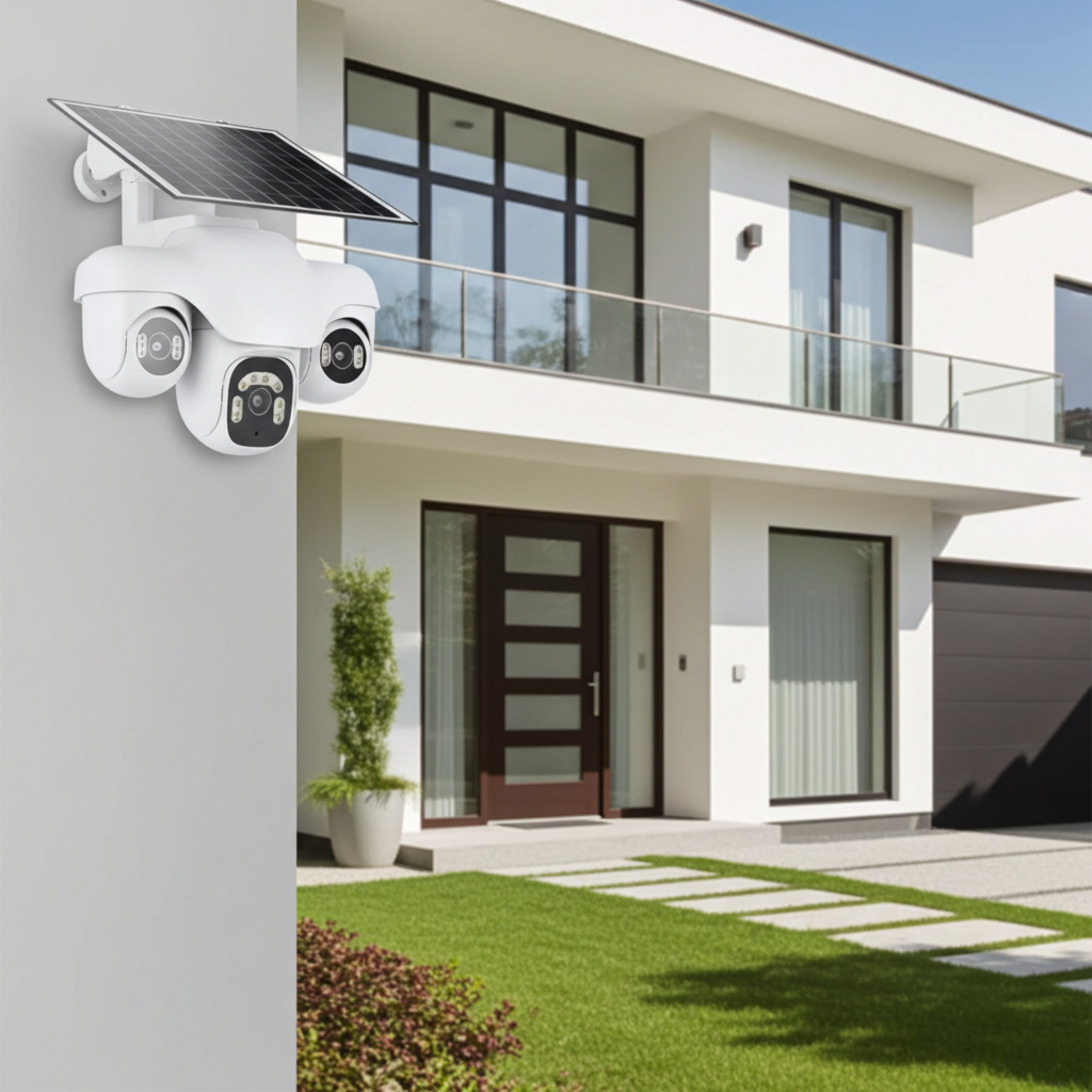 4G Tri-View Panoramic Solar CCTV Camera Kenya | SIM Card Security Camera