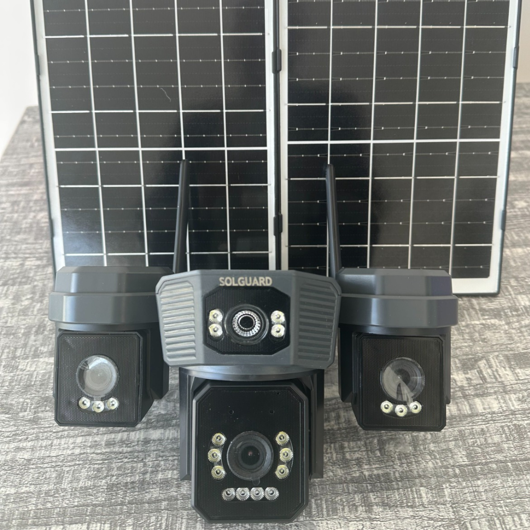 AOV 4G Tri-View Solar Camera | 3-Lens Panoramic | Night Vision