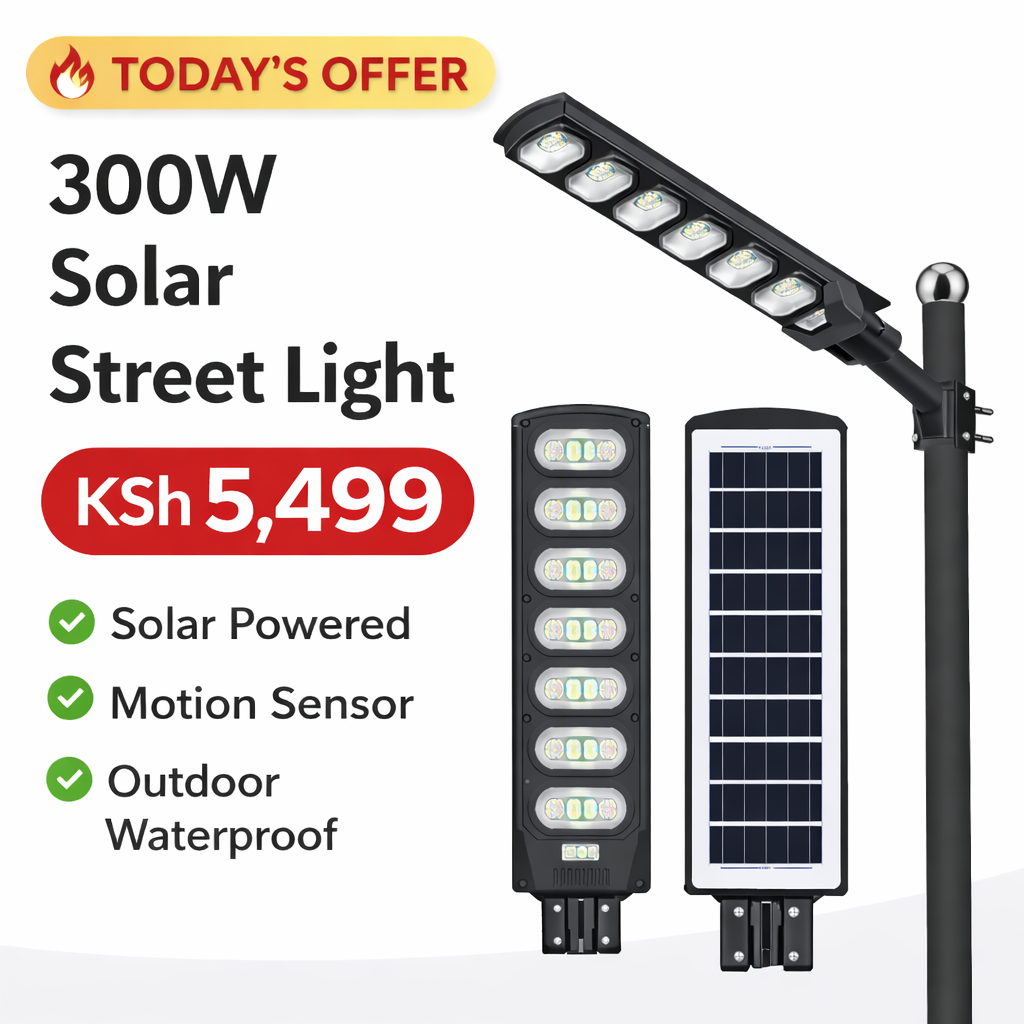 300W Solar LED Street Light in Kenya | Super Bright Outdoor Security Light