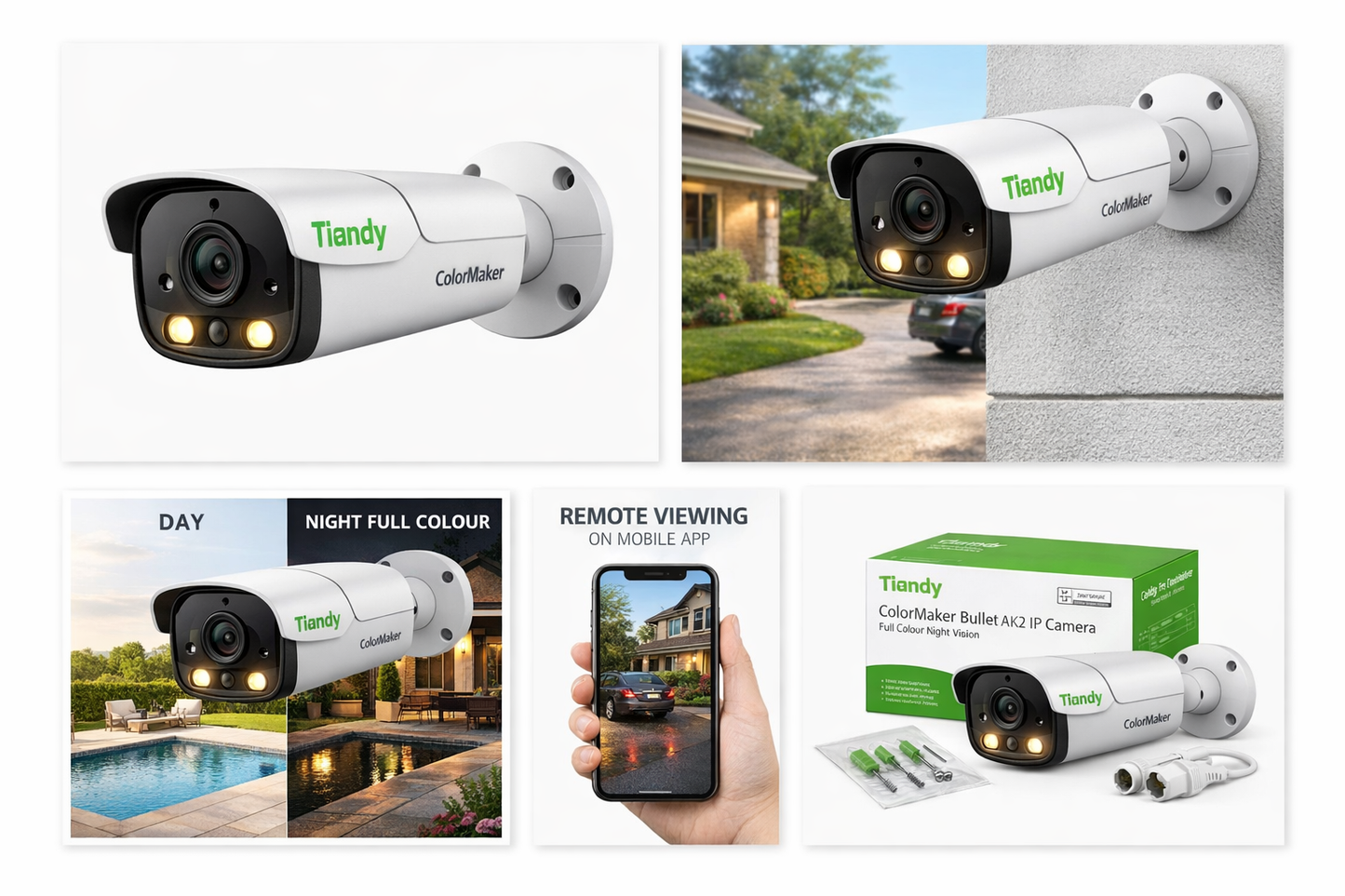 Tiandy ColorMaker Bullet AK2 IP Camera 4MP– Full Colour Night Vision CCTV Kenya