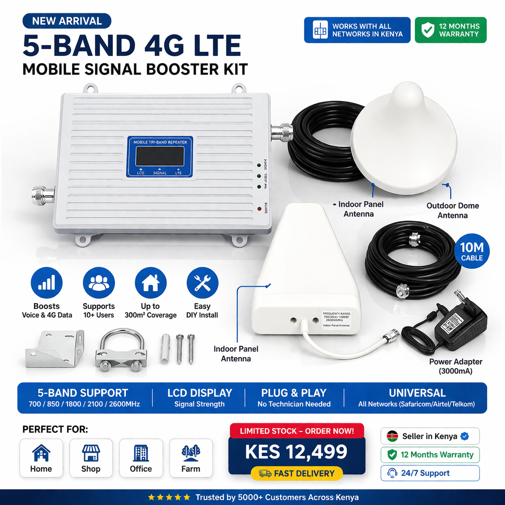 4G LTE Mobile Signal Booster Kit Kenya – Full Network Coverage for Home & Office