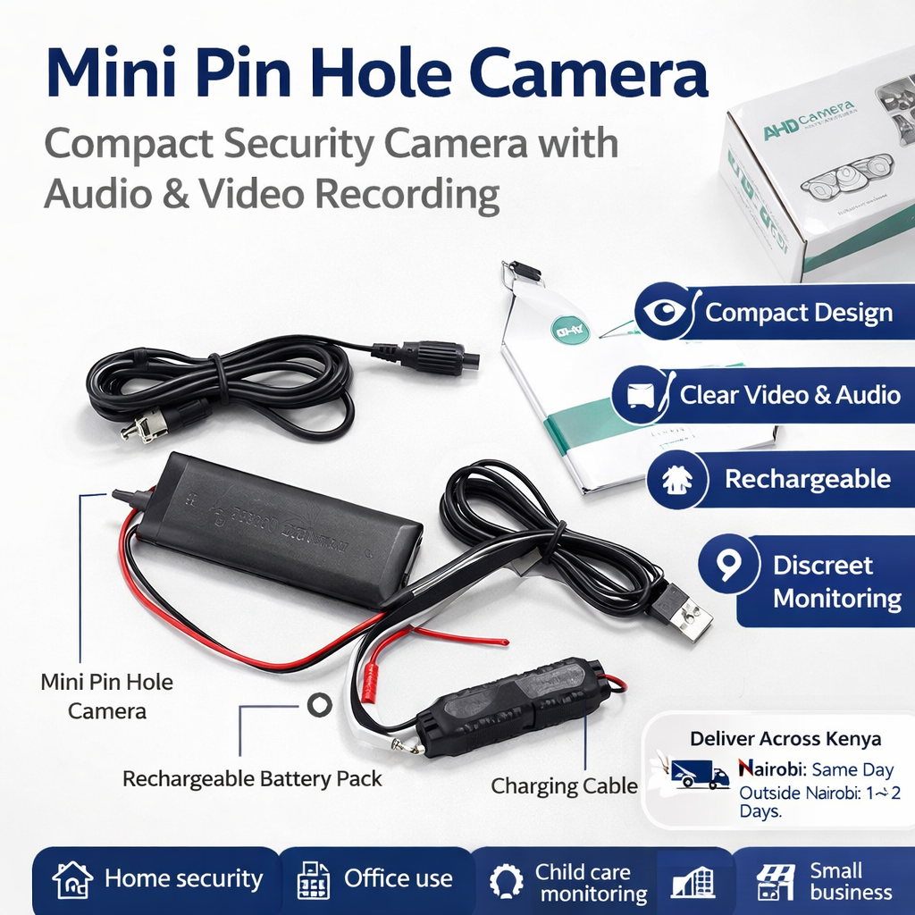 Mini Pin Hole Camera Kenya – Compact Security Camera with Audio & Video Recording