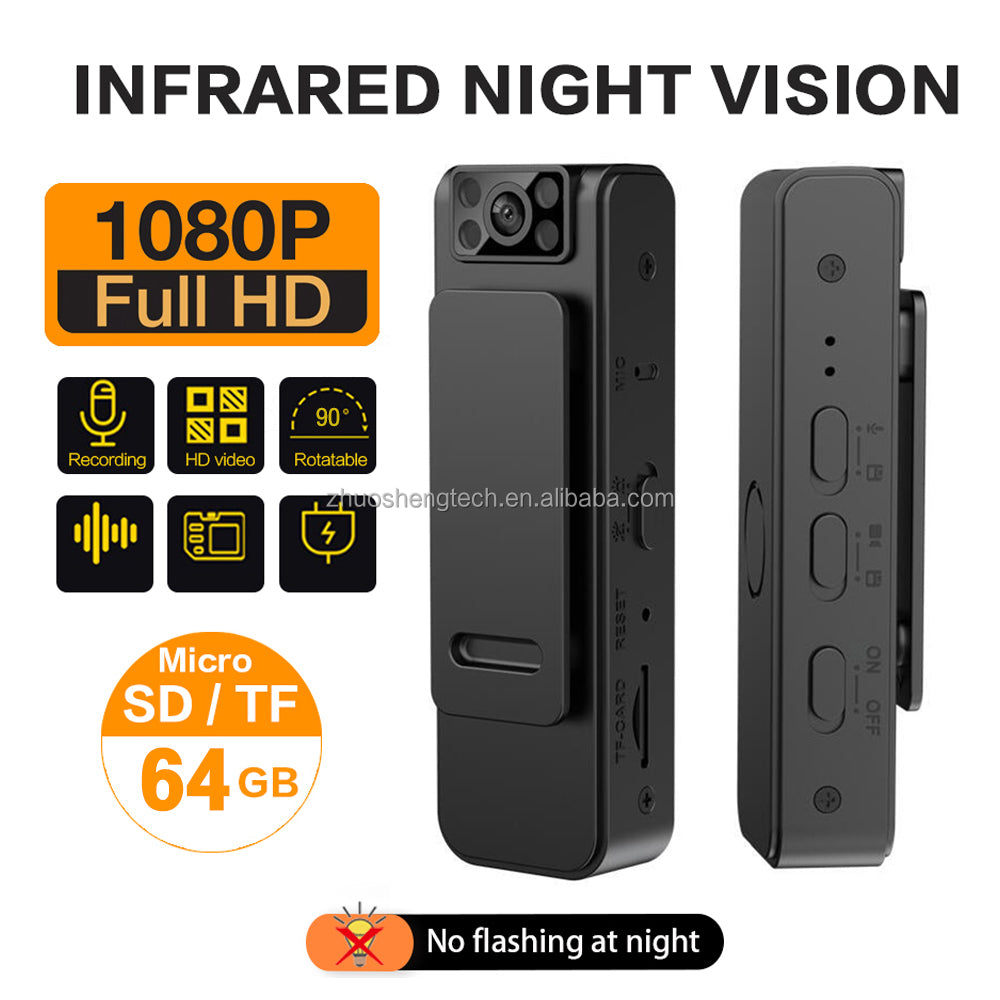 Mini Body Worn  DVR Pen Video Camera 1080P HD Portable Wearable Pocket Video Audio Recording - Digital Technics