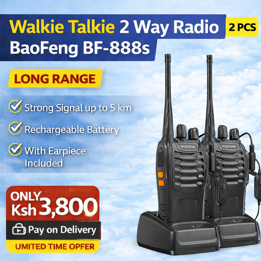 Walkie Talkie 2 Way Radio Baofeng BF-888s  Long Range, Get 2pcs Discount