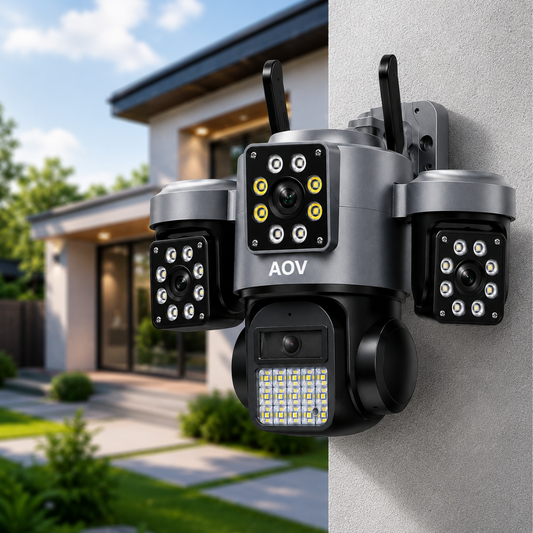 AOV Triple Lens Security Camera Kenya | Long Battery, Night Vision & Smart Tracking