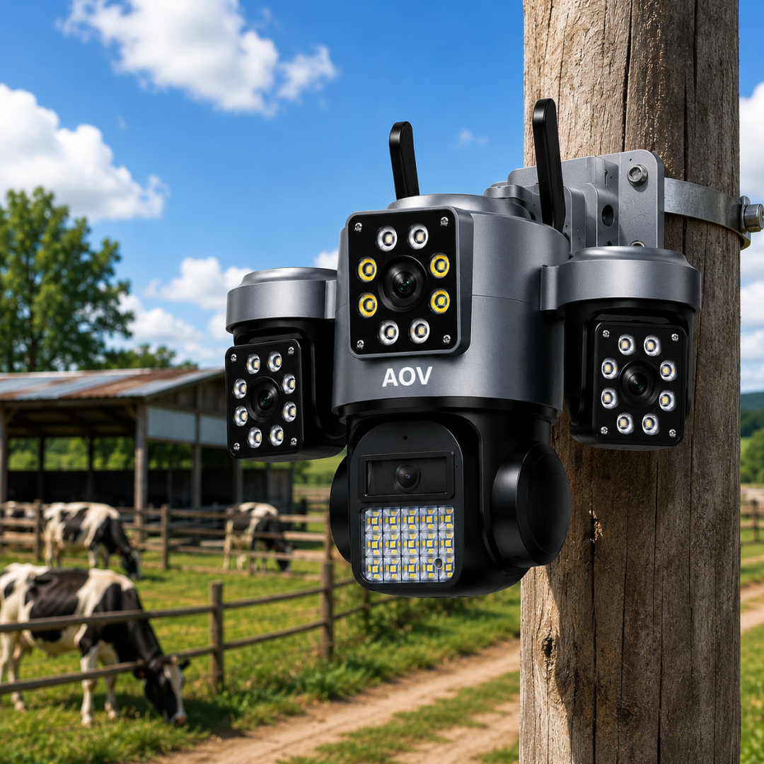 AOV Triple Lens Security Camera Kenya | Long Battery, Night Vision & Smart Tracking