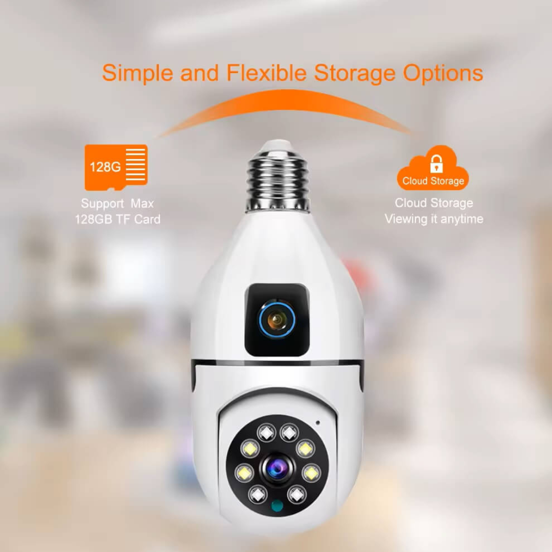 360° Dual Lens WiFi Bulb Camera PTZ Security Camera with Night Vision & Motion Detection Kenya