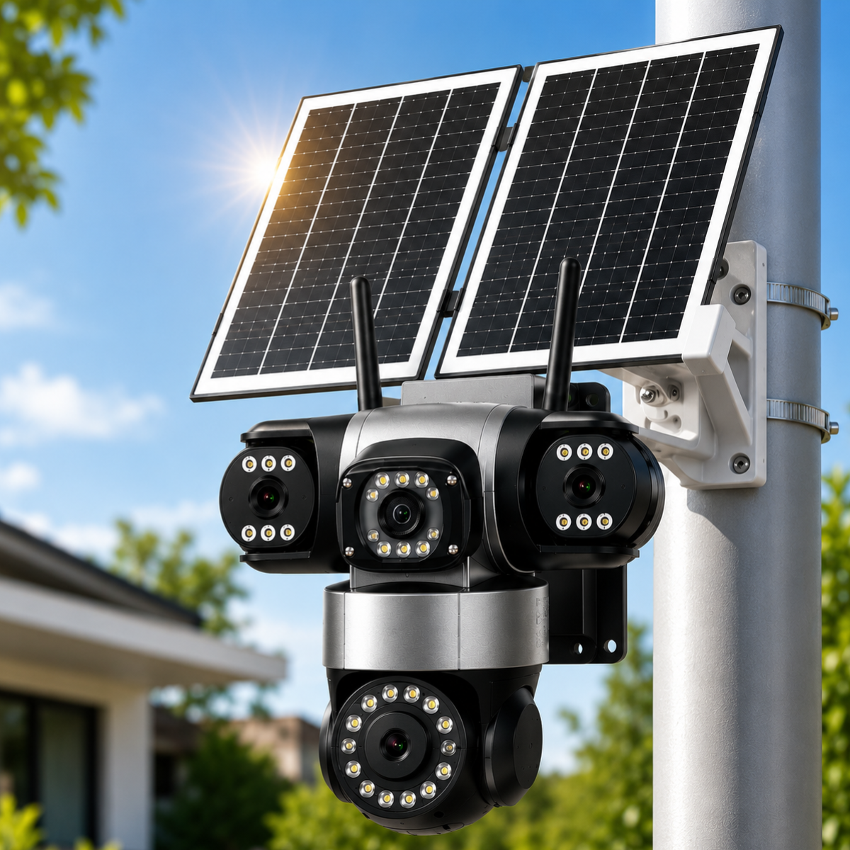 V612-3L 4G Triple Lens Solar CCTV Camera Kenya | 16000mAh Battery | No WiFi