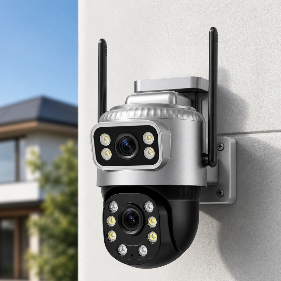 Dual Lens WiFi Security Camera 360° PTZ Outdoor CCTV with Night Vision & Motion Detection (Kenya)