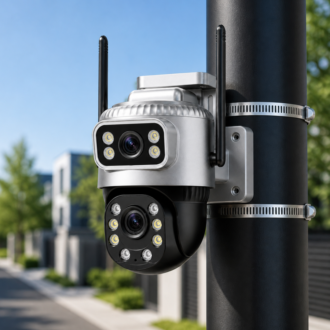 Dual Lens WiFi Security Camera 360° PTZ Outdoor CCTV with Night Vision & Motion Detection (Kenya)
