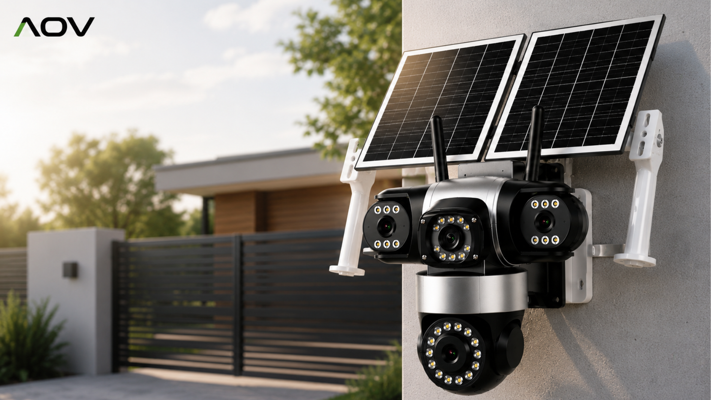 V612-3L 4G Triple Lens Solar CCTV Camera Kenya | 16000mAh Battery | No WiFi