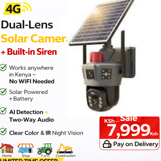 🔥 4G Solar Dual-Lens PTZ Security Camera with Siren