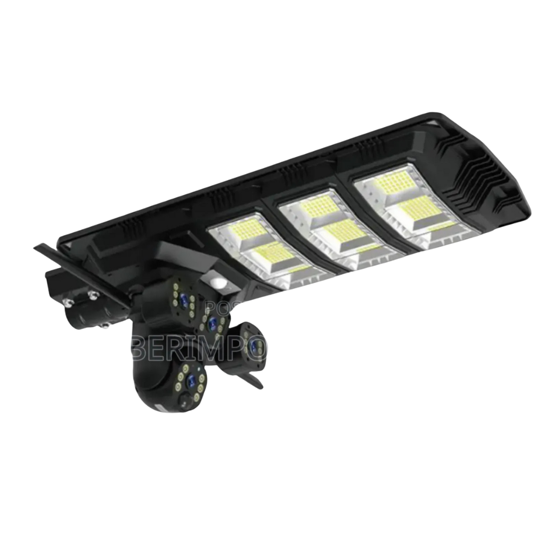 4G Triple Lens Solar Street Light CCTV Camera Kenya | SIM Card Security Floodlight