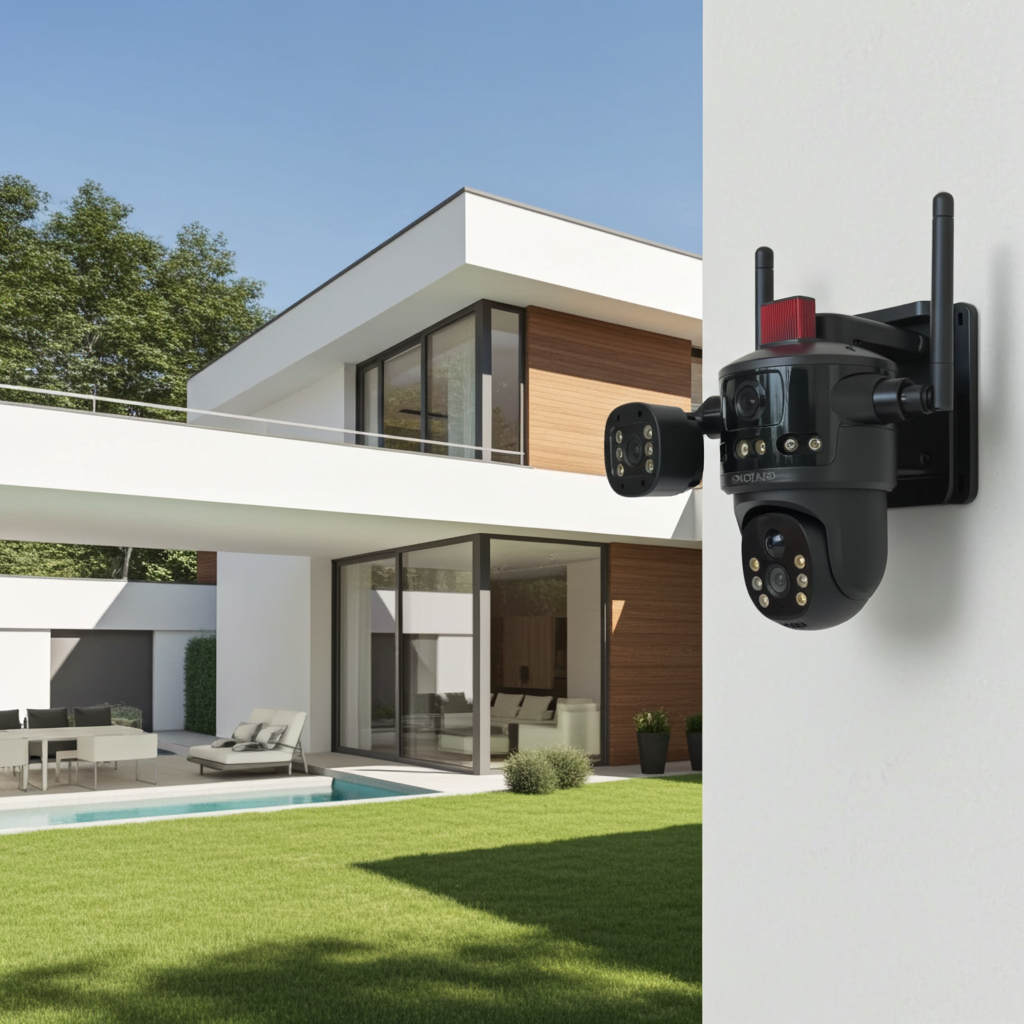4G Triple Lens Solar CCTV Camera Kenya | SIM Card Security Camera with Siren