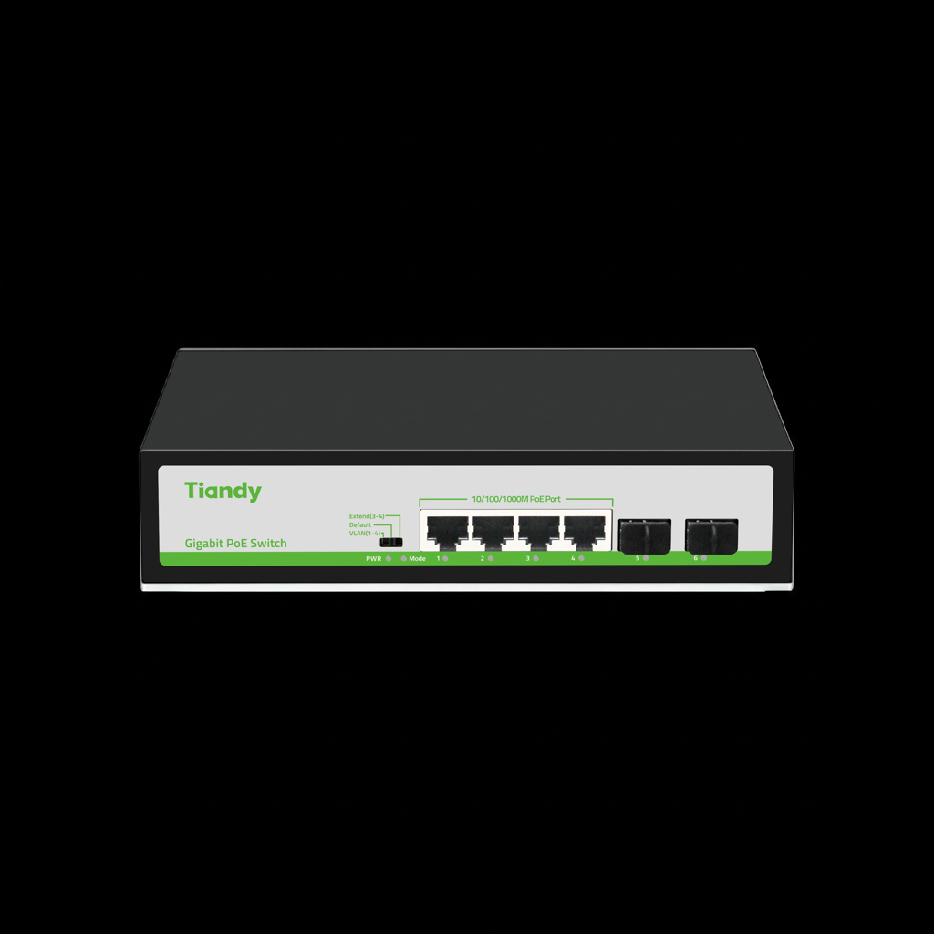 Tiandy 4 Channel Full PoE NVR – 4CH IP Camera Recorder with Plug & Play Kenya