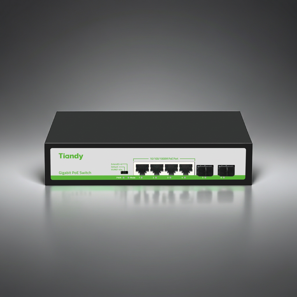 Tiandy 4 Channel Full PoE NVR – 4CH IP Camera Recorder with Plug & Play Kenya