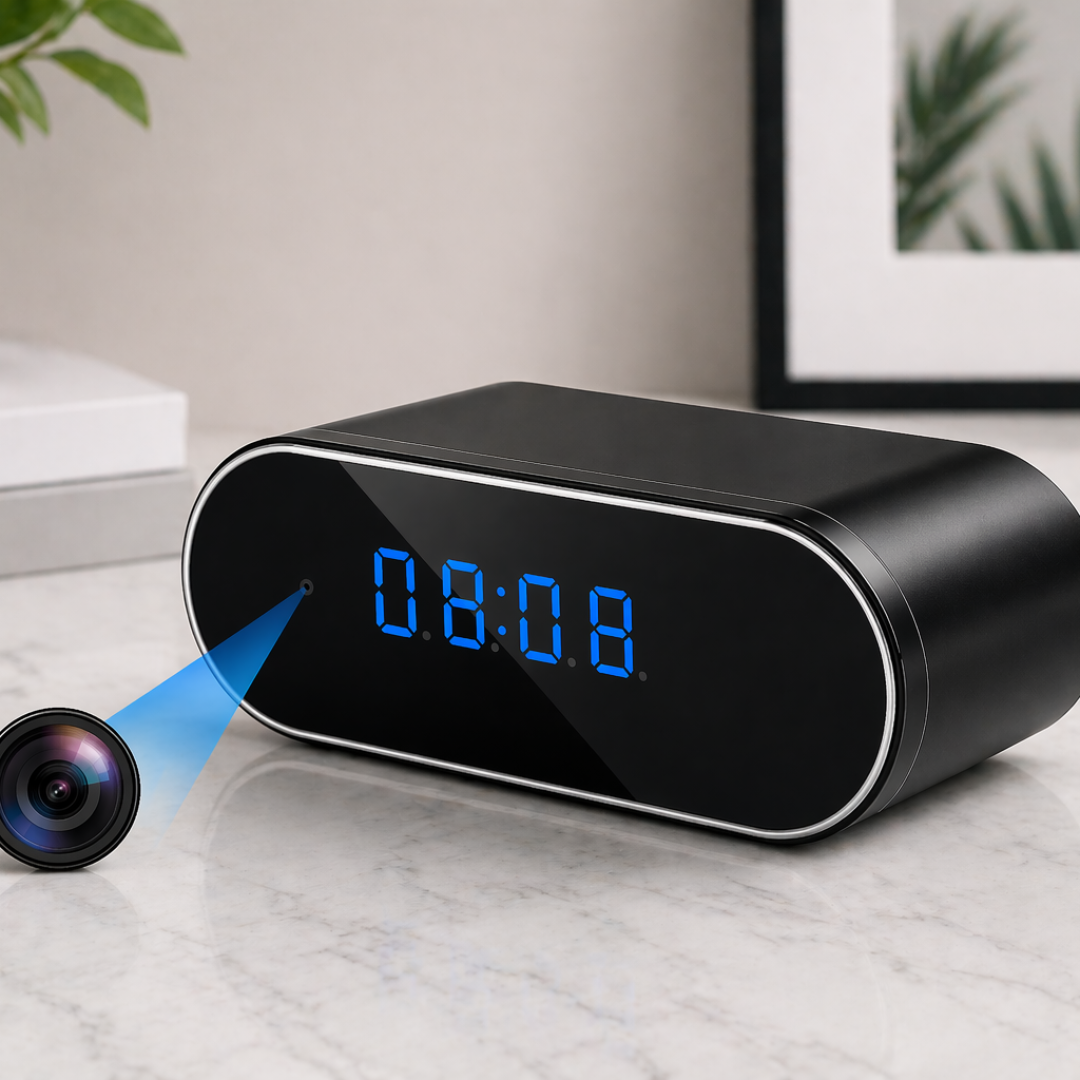 Table Clock Camera HD Security Cam with Night Vision