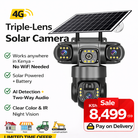 🔐 4G Triple Lens Solar Security Camera