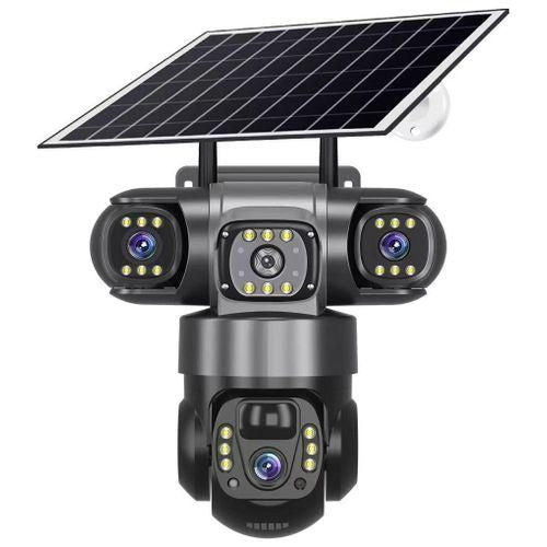 🔐 4G Triple Lens Solar Security Camera